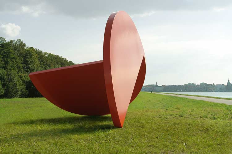 2.2.3d.2. staal - beeld van de beeldhouwer Lucien den Arend in OPAM - Beeldenpark Drechtoevers (locatie Papendrecht)