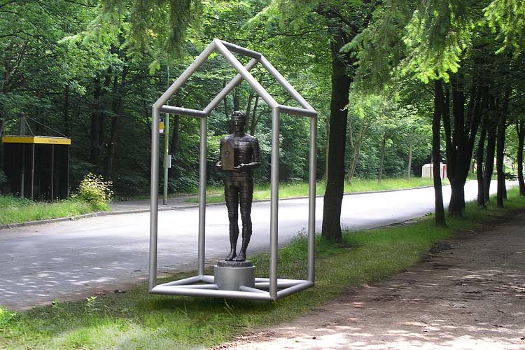 rvs en bronzen beeld door Segno d&#39;Arte uitgevoerd voor Nicolas Dings - 2008