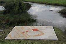 "Verkleuringen" kunst in het ‘Bos op Houwingaham’ (noord-oost Groningen)