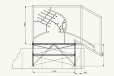 Engineering voor het monumentale beeld ban Tomas Schats op een dak gemonteerd.