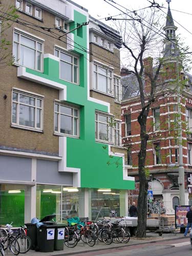 Krijn de Koning 'work for CBK (green)' - gevel en interieur - Nieuwe Binnenweg 75, Rotterdam