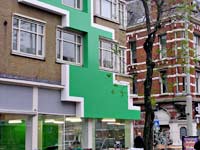 Krijn de Koning 'work for CBK (green)' - gevel en interieur - Nieuwe Binnenweg 75, Rotterdam